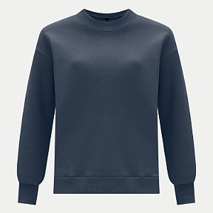 BLUSÃO LUNENDER MOLETOM CARECA AZUL MARINHO FEMININO ADULTO