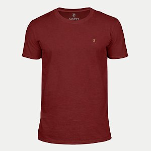 CAMISETA PACO MANGA CURTA SLIM ALGODÃO LISA VERMELHO UNISEX ADULTO