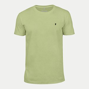 CAMISETA PACO MANGA CURTA SLIM ALGODÃO LISA VERDE UNISEX ADULTO