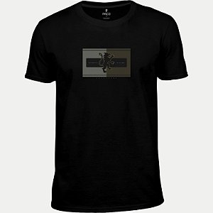 CAMISETA PACO MANGA CURTA SLIM ALGODÃO SILKADO PRETO MASCULINO ADULTO