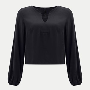 BLUSA LUNENDER MANGA LONGA VISCOSE PRETO FEMININO ADULTO