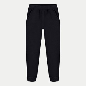 CALÇA ALAKAZOO MOLETOM CASUAL COM PUNHO PRETO MASCULINO INFANTIL