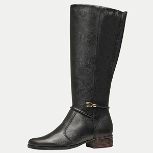 BOTA PEGADA CANO LONGO COURO MONTARIA PRETO FEMININO ADULTO