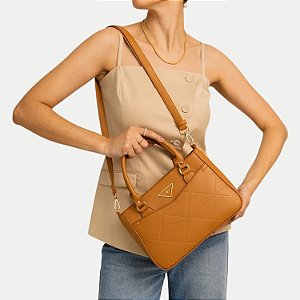 BOLSA RAFITTHY 2 TIPOS DE ALÇA SINTÉTICO CARAMELO FEMININO ADULTO