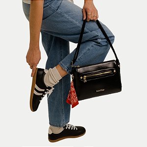 BOLSA RAFITTHY 2 TIPOS DE ALÇA SINTÉTICO PRETO FEMININO ADULTO
