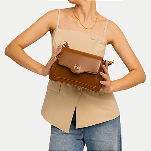 BOLSA RAFITTHY 2 TIPOS DE ALÇA SINTÉTICO MARROM FEMININO ADULTO