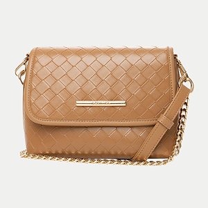 BOLSA RAFITTHY TRANSVERSAL SINTÉTICO CARAMELO FEMININO ADULTO