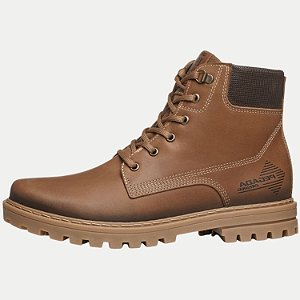 BOTA PEGADA COTURNO COM ZÍPER COURO MARROM CLARO MASCULINO ADULTO