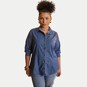 CAMISETE LUNENDER MANGA LONGA COMFORT JEANS MÉDIO COM ELASTANO FEMININO ADULTO