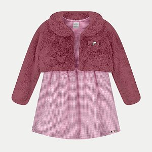 VESTIDO ALAKAZOO REGATA COM CASACO ROSA FEMININO INFANTIL