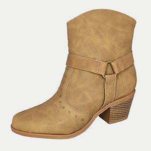 BOTA MODARE CANO CURTOTEXANA SALTO MÉDIO BEGE ESCURO FEMININO ADULTO