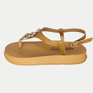 SANDALIA DAKOTA ANABELA BAIXA CARAMELO FEMININO ADULTO