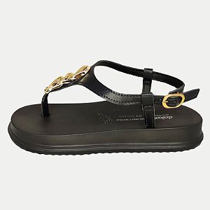 SANDALIA DAKOTA ANABELA BAIXA  PRETO FEMININO ADULTO