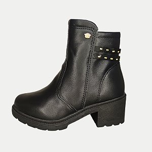 BOTA PINK CATS CANO BAIXO SALTO BAIXO PRETO FEMININO INFANTIL