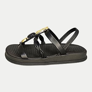 SANDALIA MOLECA ANABELA BAIXA  PRETO FEMININO ADULTO