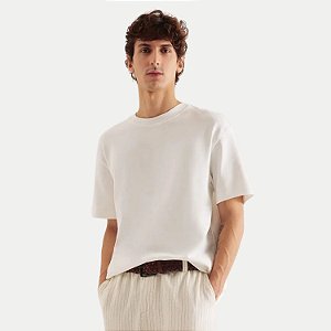 CAMISETA HERING MANGA CURTA COMFORT ALGODÃO LISA OFFWHITE MASCULINO ADULTO
