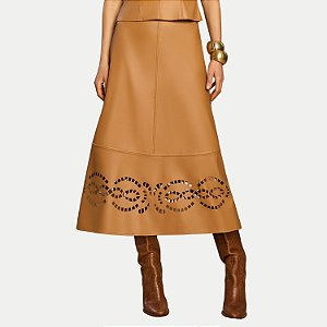 SAIA DOCE TRAMA POLIURETANO MIDI CARAMELO FEMININO ADULTO