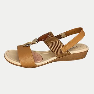 SANDALIA MODARE ANABELA BAIXA CARAMELO FEMININO ADULTO
