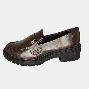SAPATO DAKOTA MOCASSIM LOAFER MARROM ESCURO FEMININO ADULTO