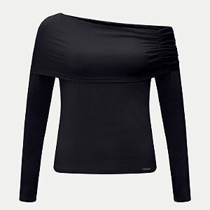 BLUSA LUNENDER MANGA LONGA  MALHA PRETO FEMININO ADULTO
