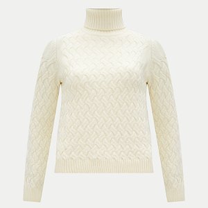 BLUSA LUNENDER MANGA LONGA TRICO BEGE FEMININO ADULTO