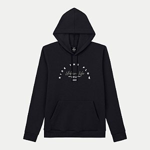BLUSÃO FICO MOLETOM COM CAPUZ SILKADO PRETO MASCULINO INFANTIL