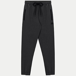CALÇA FICO POLIESTER CASUAL COM PUNHO CINZA MASCULINO JUVENIL INFANTIL