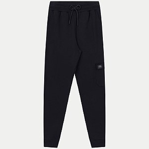 CALÇA FICO MOLETOM CASUAL COM PUNHO PRETO MASCULINO JUVENIL INFANTIL