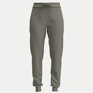 CALÇA LUNENDER MOLETOM CASUAL COM PUNHO CINZA FEMININO ADULTO