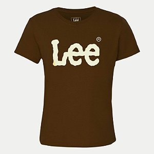 BLUSA LEE MANGA CURTA TSHIRT ALGODÃO SILKADA MARROM FEMININO ADULTO
