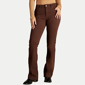 CALÇA LEE BRIM COM ELASTANO BOOTCUT MARROM FEMININO ADULTO