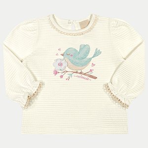 BLUSA ANGERO MANGA LONGA MALHA SILKADA OFFWHITE FEMININO INFANTIL