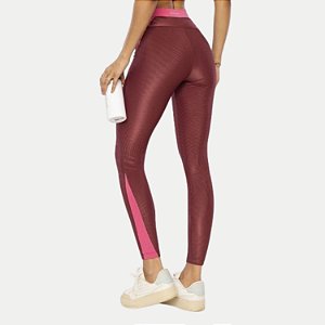 CALÇA DI PAULA POLIESTER LEGGING FITNESS VINHO FEMININO ADULTO