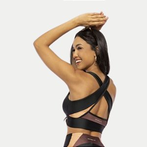 TOP DI PAULA REGATA POLIESTER FITNESS PRETO FEMININO ADULTO