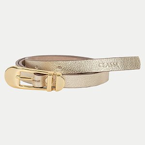 CINTO CLASSE COURO FINO OURO FEMININO ADULTO