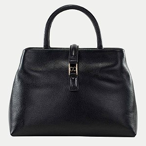 BOLSA CLASSE 2 TIPOS DE ALÇA COURO PRETO FEMININO ADULTO