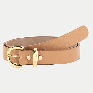 CINTO CLASSE COURO LARGO NUDE FEMININO ADULTO