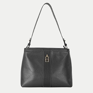 BOLSA CLASSE OMBRO COURO PRETO FEMININO ADULTO