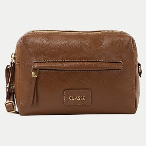 BOLSA CLASSE TRANSVERSAL COURO CARAMELO FEMININO ADULTO