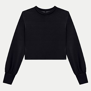 BLUSÃO LUNENDER MOLETOM CARECA PRETO FEMININO ADULTO