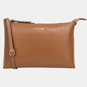 BOLSA CLASSE TRANSVERSAL COURO CARAMELO FEMININO ADULTO
