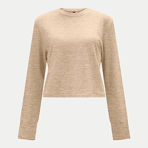 BLUSÃO LUNENDER MOLETOM CARECA BEGE FEMININO ADULTO