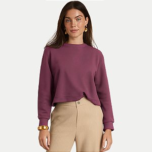 BLUSÃO LUNENDER MOLETOM CARECA BORDÔ FEMININO ADULTO