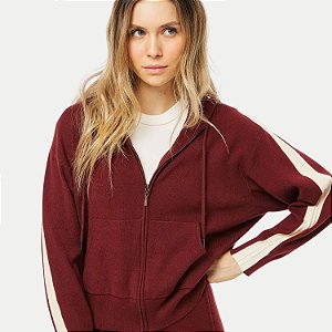 JAQUETA HERING TRICÔ COM CAPUZ VINHO FEMININO ADULTO