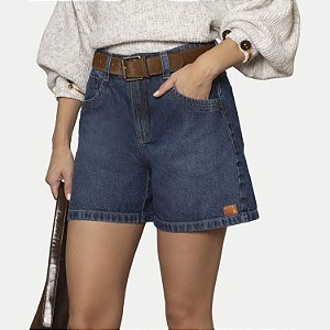 SHORT PITT JEANS MÉDIO COM ELASTANO BÁSIC FEMININO ADULTO