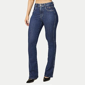 CALÇA OGNUS JEANS ESCURO COM ELASTANO FLARE FEMININO ADULTO