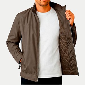 JAQUETA GIORGIO BIANCO POLIESTER PUFFER SEM CAPUZ MARROM MASCULINO ADULTO