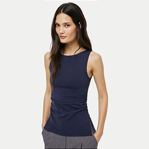 BLUSA HERING REGATA ALGODÃO E EALASTANO AZUL MARINHO FEMININO ADULTO