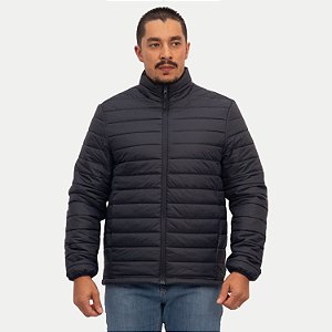 JAQUETA YOUNG POLIESTER PUFFER SEM CAPUZ AZUL MARINHO MASCULINO ADULTO