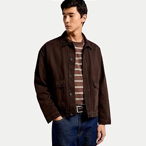 JAQUETA HERING BRIM BRUTO SEM CAPUZ MARROM MASCULINO ADULTO